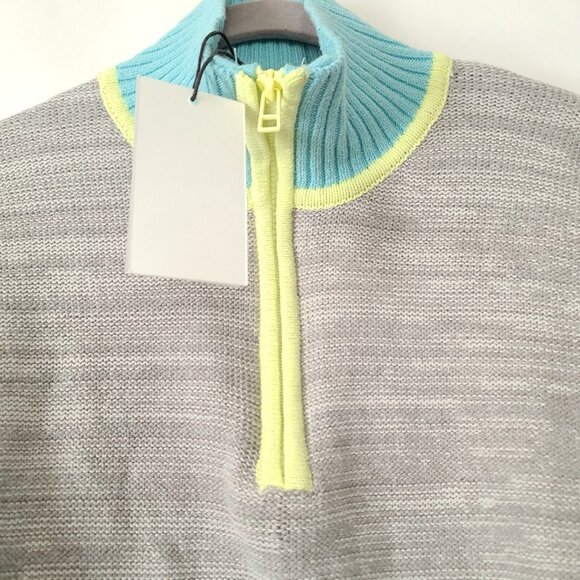 Urban Outfitters BDG Keegan LS Sweater Half-Zip Cropped Sz S Gray Blue NWT - Picture 6 of 12